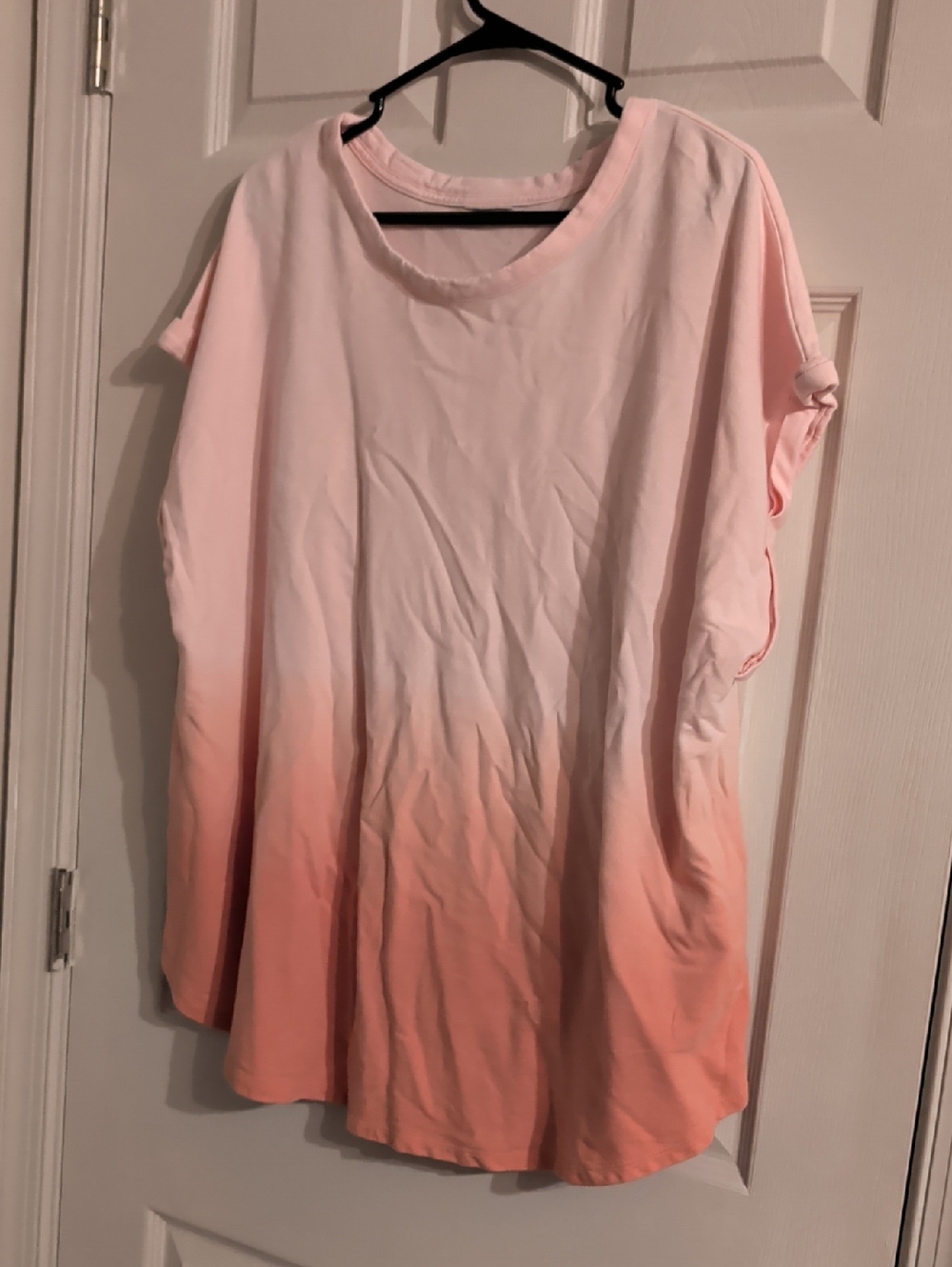 Ombre Pink to Coral Short Sleeve Tunic Top